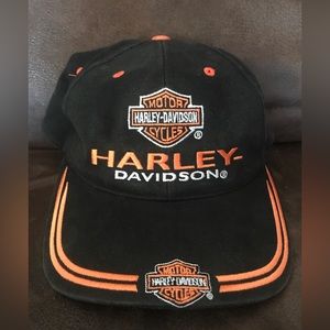 Harley Davidson Adjustable American Needle brand black hat embroidered